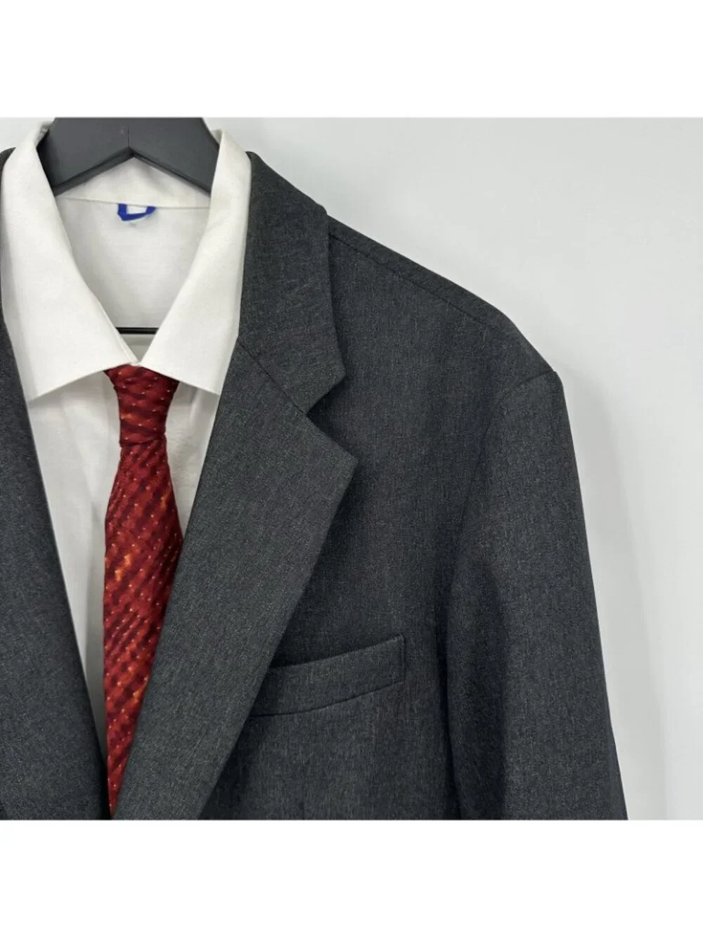 BLUFFWORKS GRAMERCY TRAVEL BLAZER slim fit jacket sport coat 46R metro gray knit